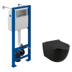 Изображение товара Комплект инсталляции Cersanit Vector с унитазом Lavelly Classic Black и сиденьем дюропласт микролифт (S-IN-MZ-VECTOR/1020758)