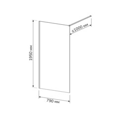 Душевая перегородка Ulitka Walk in Light серебро 80х195 см стекло матовое 8 мм (74104581) - фото 2