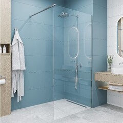 Душевая перегородка Ulitka Walk in Light серебро 100х195 см стекло прозрачное 8 мм (74104548) - фото 3