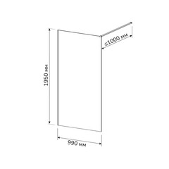 Душевая перегородка Ulitka Walk in Light черная 100х195 см стекло матовое 8 мм (74104570) - фото 2