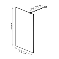 Душевая перегородка Ulitka Walk in Prisma хром 100х195 см стекло прозрачное 6 мм (74104208) - фото 2