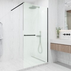 Душевая перегородка Ulitka Walk in Light черная 120х195 см стекло матовое 8 мм с полотенцедержателем (74104573) - фото 3