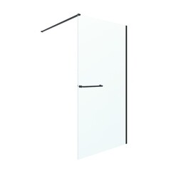 Душевая перегородка Ulitka Walk in Light черная 120х195 см стекло прозрачное 8 мм с полотенцедержателем (74104555) - фото 8