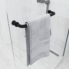 Душевая перегородка Ulitka Walk in Light черная 120х195 см стекло прозрачное 8 мм с полотенцедержателем (74104555) - фото 4