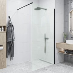 Душевая перегородка Ulitka Walk in Light черная 100х195 см стекло матовое 8 мм (74104570) - фото 3