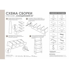 Стеллаж металлический 1470х650х385 мм черный ЗМИ Скандинавия 24 - фото 3