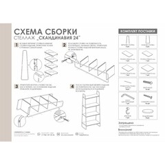 Стеллаж металлический 1470х650х385 мм белый ЗМИ Скандинавия 24 - фото 3