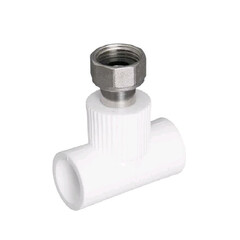 Изображение товара Тройник полипропиленовый Lammin 20 мм х 1/2 х 20 мм с накидной гайкой (Lm31048020015)