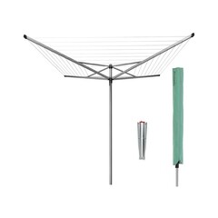 Изображение товара Сушилка для белья напольная уличная Brabantia Topspinner 50 м 1920х2950х2950 мм серая металлик