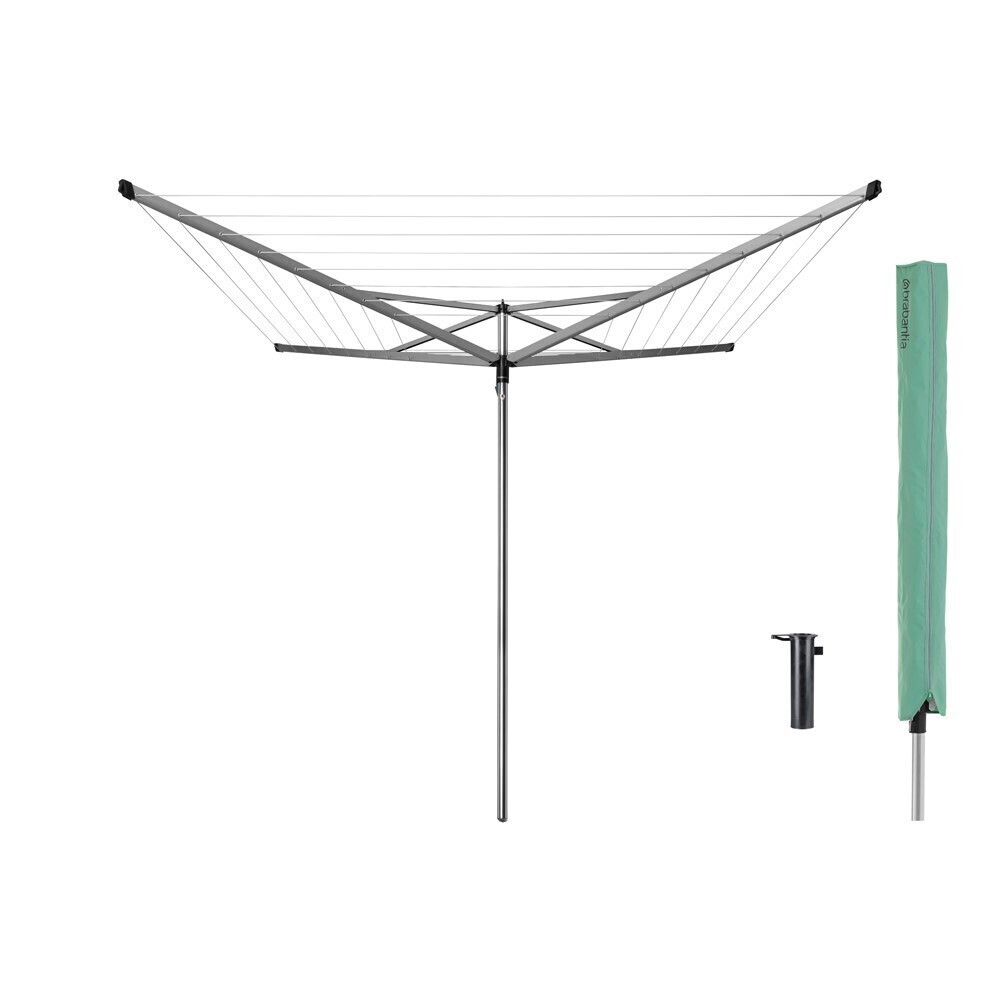 

Сушилка для белья напольная Brabantia Essential 40 м 1770х2710х2710 мм с чехлом серая металлик, Серый