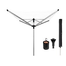 Сушилка для белья напольная Brabantia Lift-O-Matic Advance 60 м 1970х3120х3120 мм с чехлом серая металлик