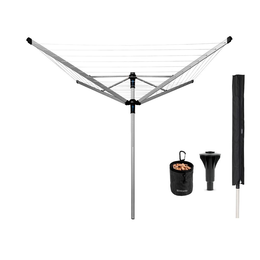 

Сушилка для белья напольная Brabantia Lift-O-Matic Advance 60 м 1970х3120х3120 мм с чехлом серая металлик, Серый