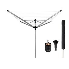 Сушилка для белья напольная Brabantia Lift-O-Matic Advance 50 м 1970х2900х2900 мм серая металлик
