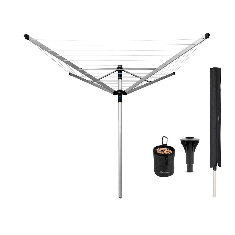 

Сушилка для белья напольная Brabantia Lift-O-Matic Advance 50 м 1970х2900х2900 мм серая металлик, Серый