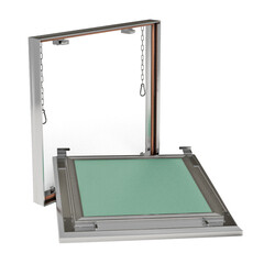 Люк ревизионный под плитку Хаммер Гиппократ-П алюминиевый 200х200 мм скрытый нажимной - фото 1