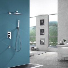 Душевая система Abber Weiss Insel встраиваемая с верхним душем с лейкой с изливом хром (AF8017) - фото 3