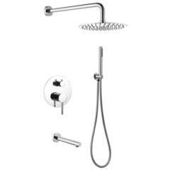Душевая система Abber Emotion встраиваемая с верхним душем с лейкой с изливом хром (AF8817)