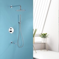 Душевая система Abber Emotion встраиваемая с верхним душем с лейкой с изливом хром (AF8817) - фото 2