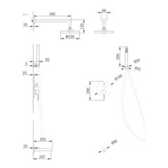 Душевая система Abber Emotion встраиваемая с верхним душем с лейкой с изливом хром (AF8817) - фото 3