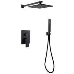 Душевая система Abber Weiss Insel встраиваемая с верхним душем с лейкой черная матовая (AF8018B)