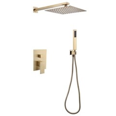 Душевая система Abber Daheim встраиваемая с верхним душем с лейкой золото матовое (AF8219G)