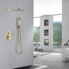 Душевая система Abber Daheim встраиваемая с верхним душем с лейкой золото матовое (AF8219G) - фото 3