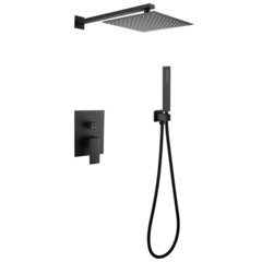 Душевая система Abber Daheim встраиваемая с верхним душем с лейкой черная матовая (AF8219B)
