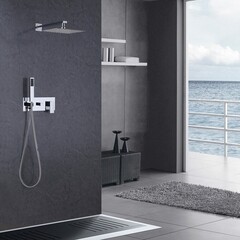 Душевая система Abber Daheim встраиваемая с верхним душем с лейкой хром (AF8218) - фото 3