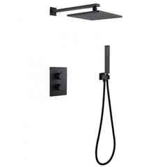 Душевая система Abber Weiss Insel встраиваемая с верхним душем с лейкой черная матовая (AF8051B)