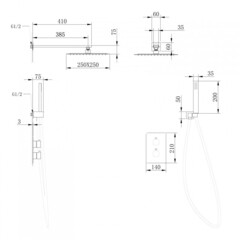 Душевая система Abber Weiss Insel встраиваемая с верхним душем с лейкой черная матовая (AF8051B) - фото 2