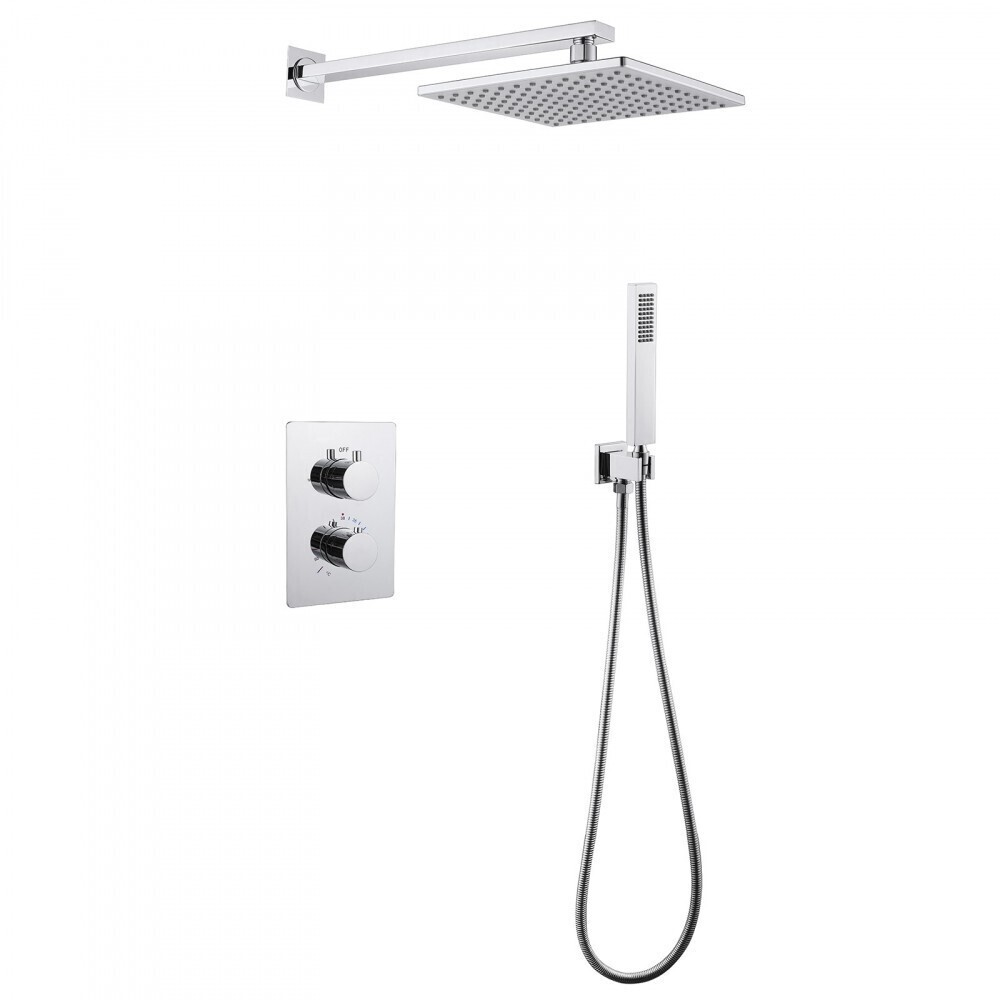 

Душевая система Abber Weiss Insel встраиваемая с верхним душем с лейкой со смесителем хром (AF8051)