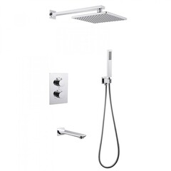 Душевая система Abber Weiss Insel встраиваемая с верхним душем с лейкой с изливом хром (AF8050)
