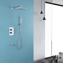 Душевая система Abber Weiss Insel встраиваемая с верхним душем с лейкой с изливом хром (AF8050) - фото 2