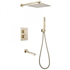 Душевая система Abber Daheim встраиваемая с верхним душем с лейкой с изливом золото матовое (AF8250G)