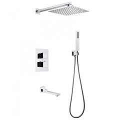 Душевая система Abber Daheim встраиваемая с верхним душем с лейкой с изливом хром (AF8250)