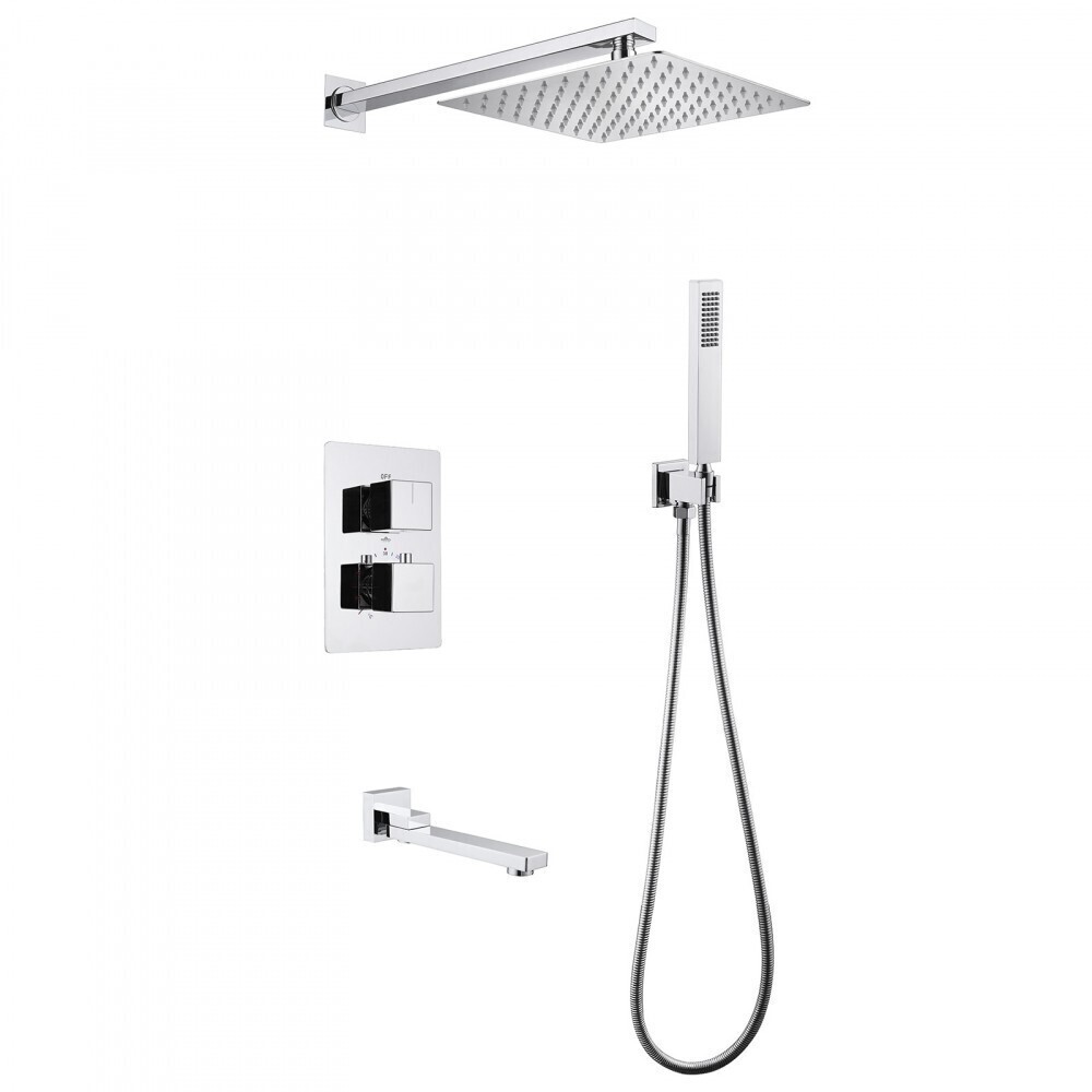 

Душевая система Abber Daheim встраиваемая с верхним душем с лейкой со смесителем хром (AF8250)