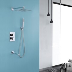 Душевая система Abber Daheim встраиваемая с верхним душем с лейкой с изливом хром (AF8250) - фото 3