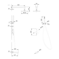 Душевая система Abber Emotion встраиваемая с верхним душем с лейкой с изливом золото матовое (AF8817G) - фото 2