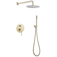 Душевая система Abber Emotion встраиваемая с верхним душем с лейкой золото матовое (AF8818G)