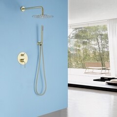 Душевая система Abber Emotion встраиваемая с верхним душем с лейкой золото матовое (AF8818G) - фото 3