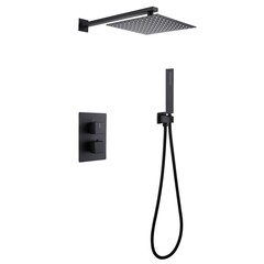 Душевая система Abber Daheim встраиваемая с верхним душем с лейкой черная матовая (AF8251B)