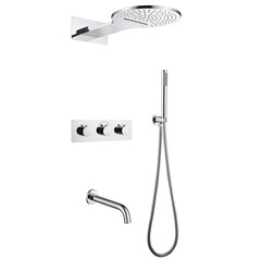 Душевая система Abber Wasser Kreis встраиваемая с верхним душем с лейкой с изливом хром (AF8150)