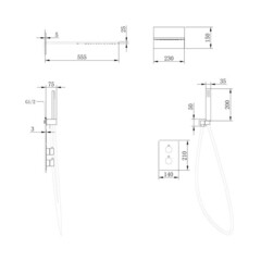 Душевая система Abber Weiss Insel встраиваемая с верхним душем с лейкой белая (AF8052W) - фото 2
