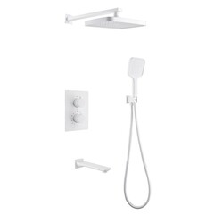 Душевая система Abber Weiss Insel встраиваемая с верхним душем с лейкой с изливом белая (AF8050W)
