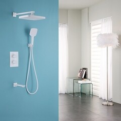 Душевая система Abber Weiss Insel встраиваемая с верхним душем с лейкой с изливом белая (AF8050W) - фото 2