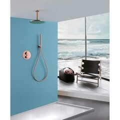 Душевая система Abber Wasser Kreis встраиваемая с верхним душем с лейкой розовое золото (AF8121RG) - фото 2