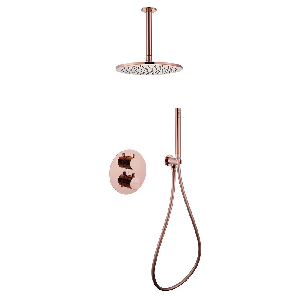 

Душевая система Abber Wasser Kreis встраиваемая с верхним душем с лейкой со смесителем розовое золото (AF8121RG)