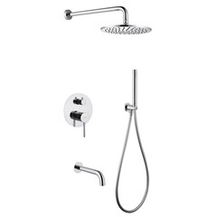 Изображение товара Душевая система Abber Wasser Kreis встраиваемая с верхним душем с лейкой с изливом хром (AF8117)