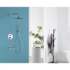 Душевая система Abber Wasser Kreis встраиваемая с верхним душем с лейкой с изливом хром (AF8117) - фото 2