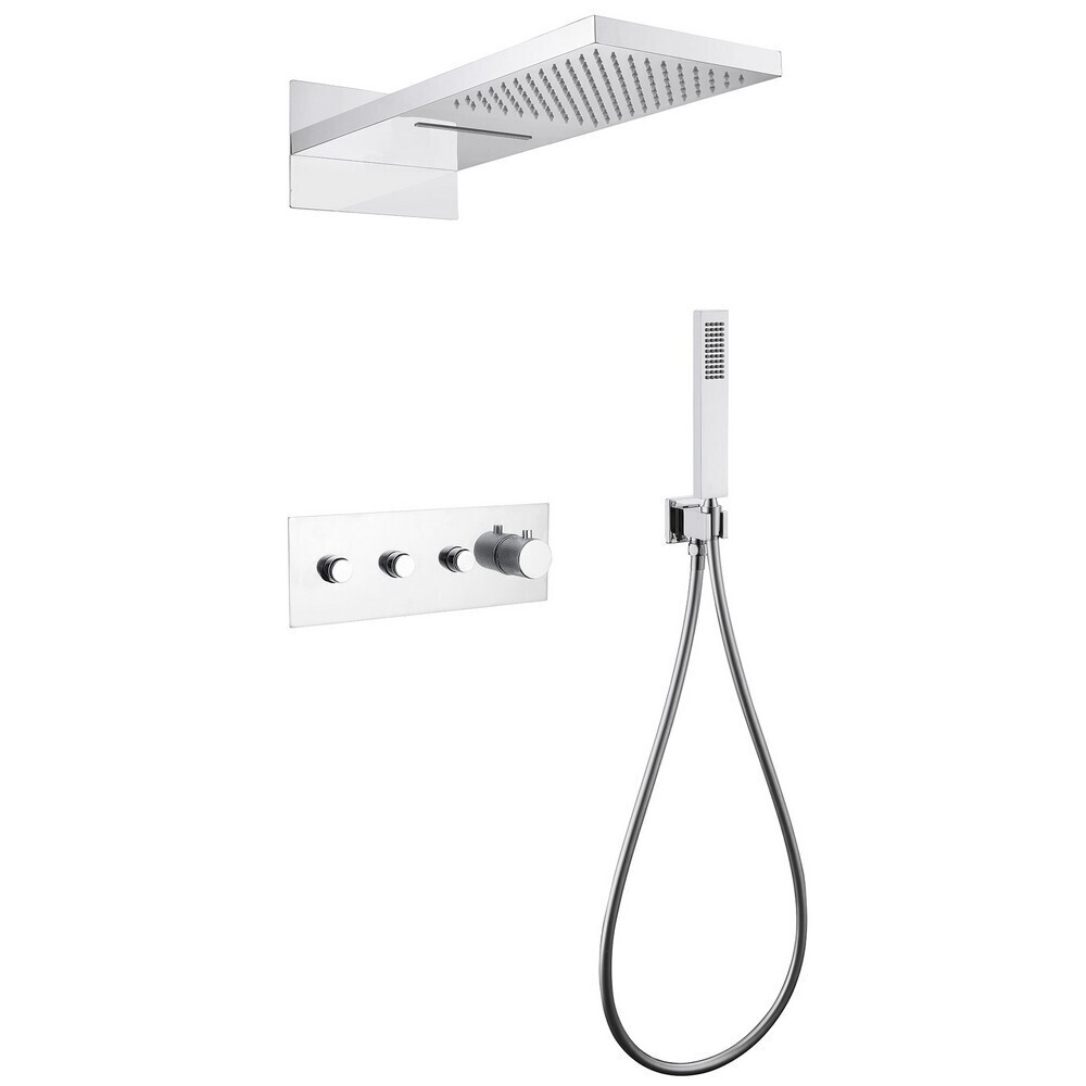 

Душевая система Abber Rund встраиваемая с верхним душем с лейкой со смесителем хром (AF8752)